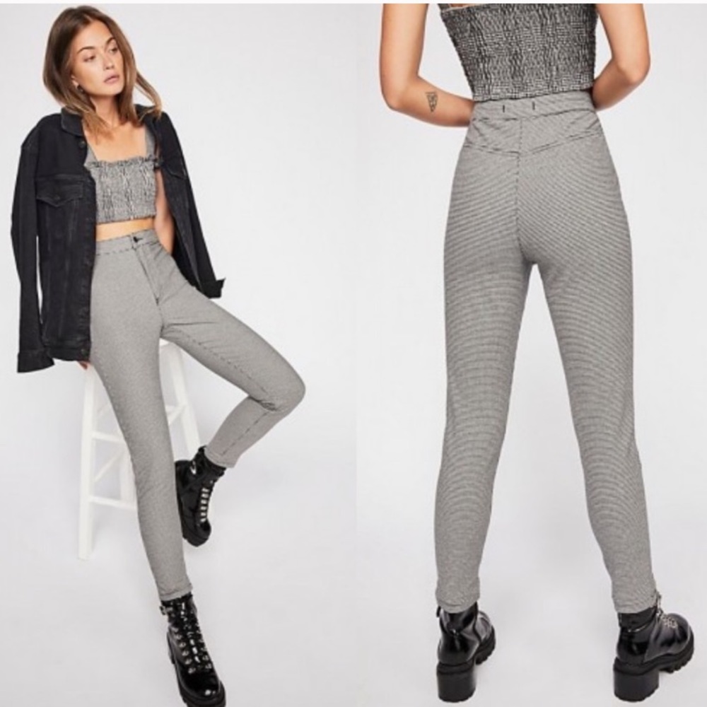 We The Free | Houndstooth High Rise Skinny Jeans